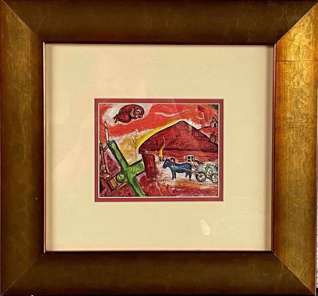 Marc Chagall 'Obsession' 1986 Color Plate Lithograph Print (COA) (1 of 8)