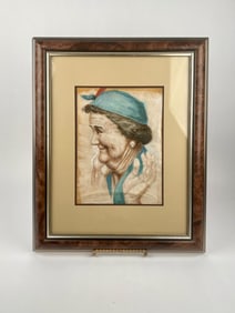 Framed Profile Portrait of an Elderly Woman