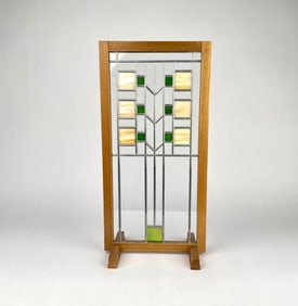 Frank Lloyd Wright Style Tabletop Stained Glass by Robert J. Cooper