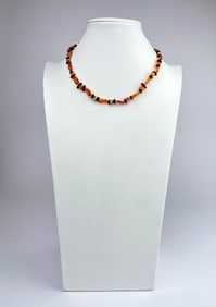 Amber Bead Necklace Featuring Multicolor Amber Pieces