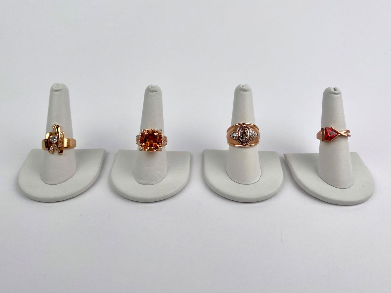 Set of Four Sterling Silver Gemstone Rings, Marked 925 (1 of 12)