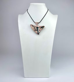 Sterling Silver Pendant with Abstract Cutout Design & Black Cord Necklace