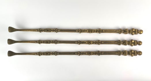 Set of Three Antique Cast Brass Furniture Mounts