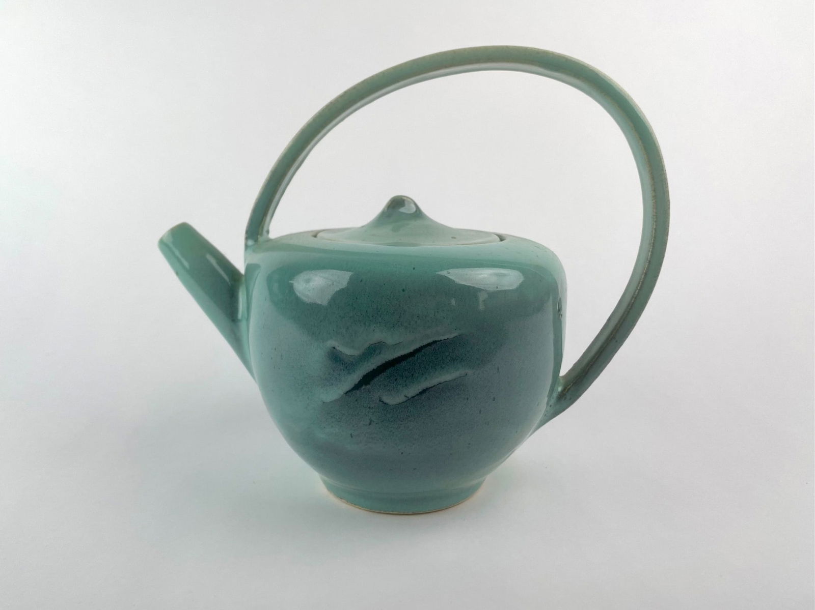 Handcrafted Celadon Teapot with Overhead Handle (1 of 11)