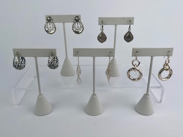 Five-Piece Sterling Silver Dangle Earrings Set