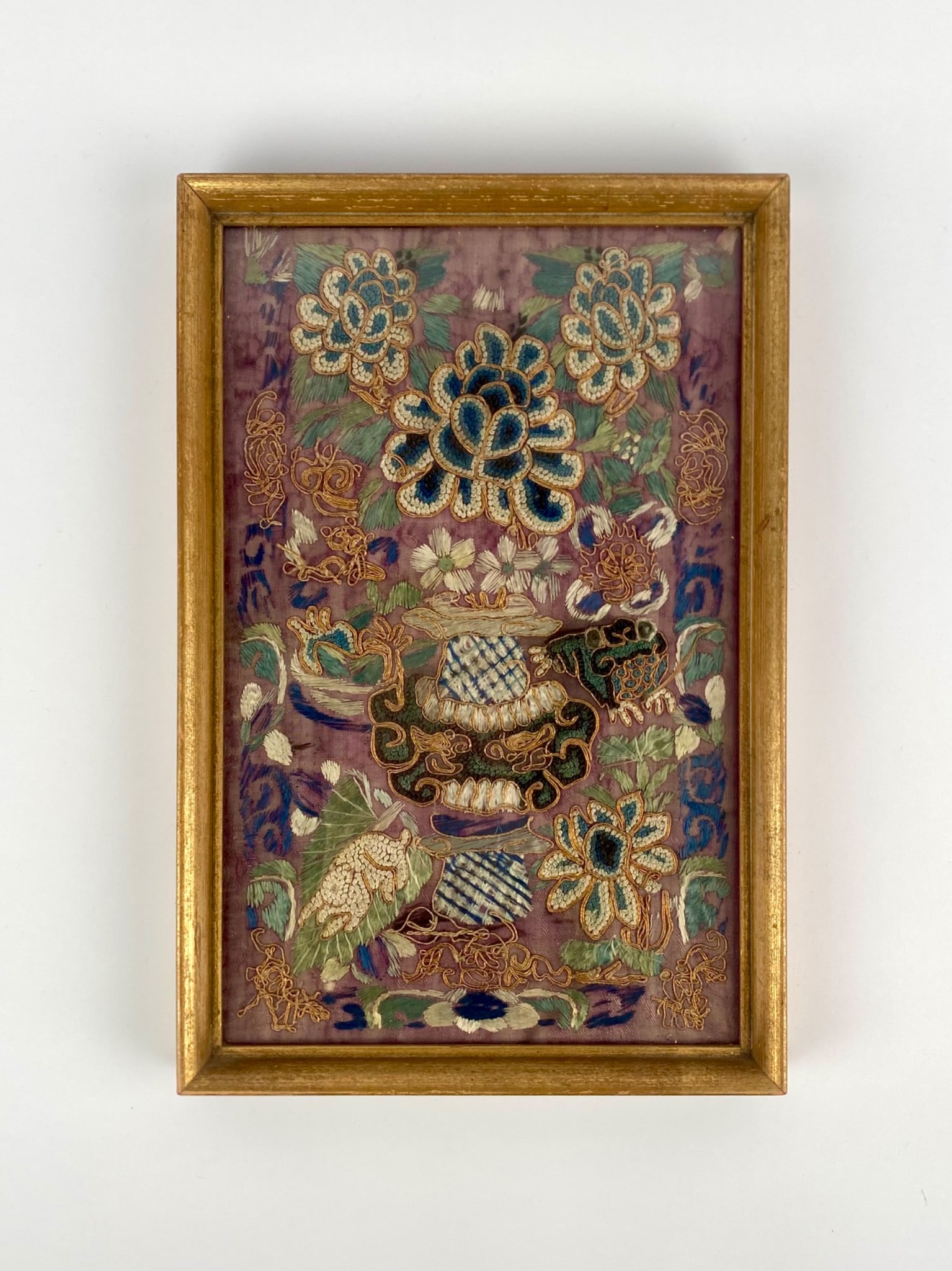 Framed Antique Chinese Silk Embroidery Panel (1 of 6)