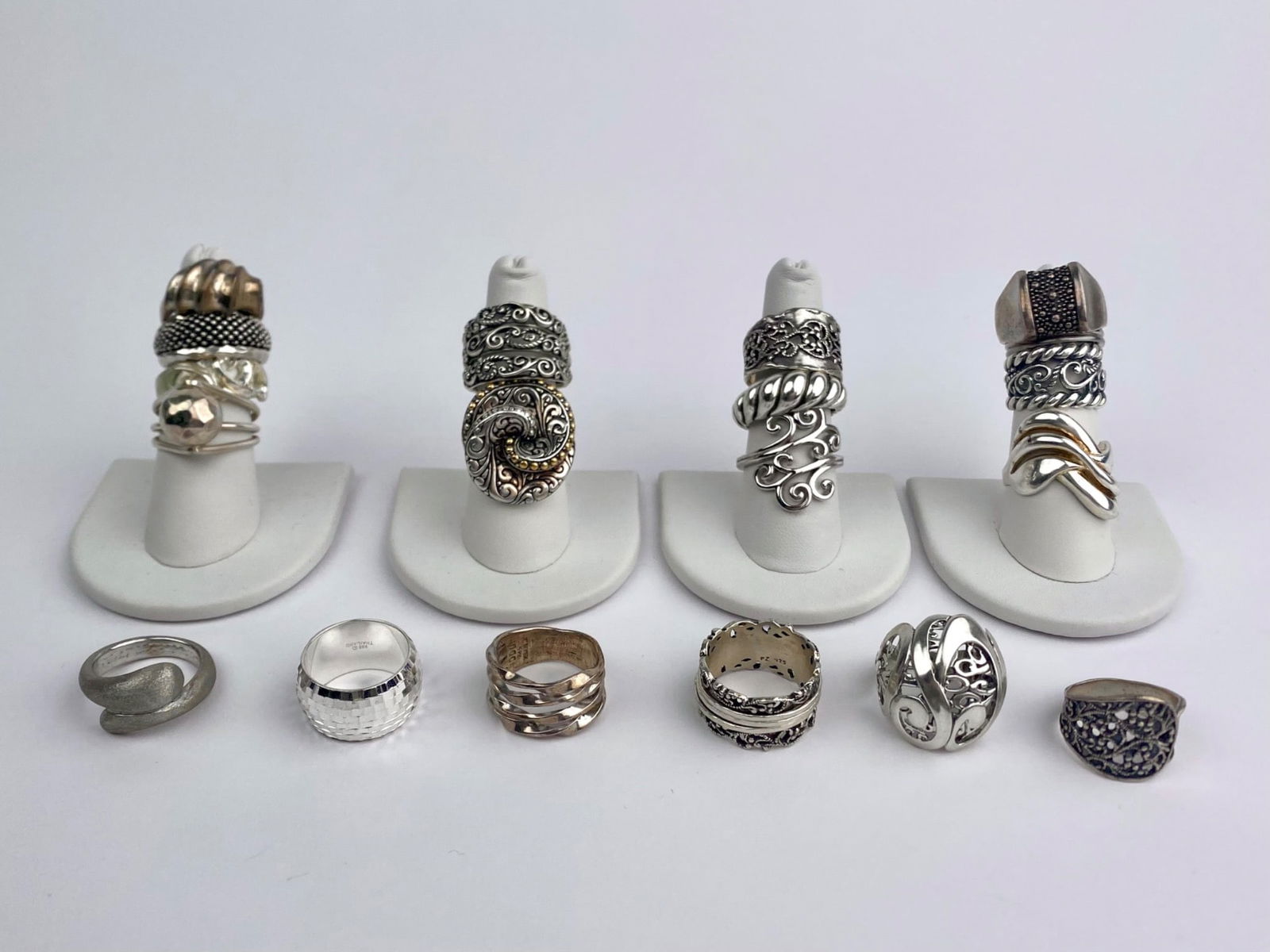 Group of Nineteen Sterling Silver and Mixed Metal Rings (1 of 12)
