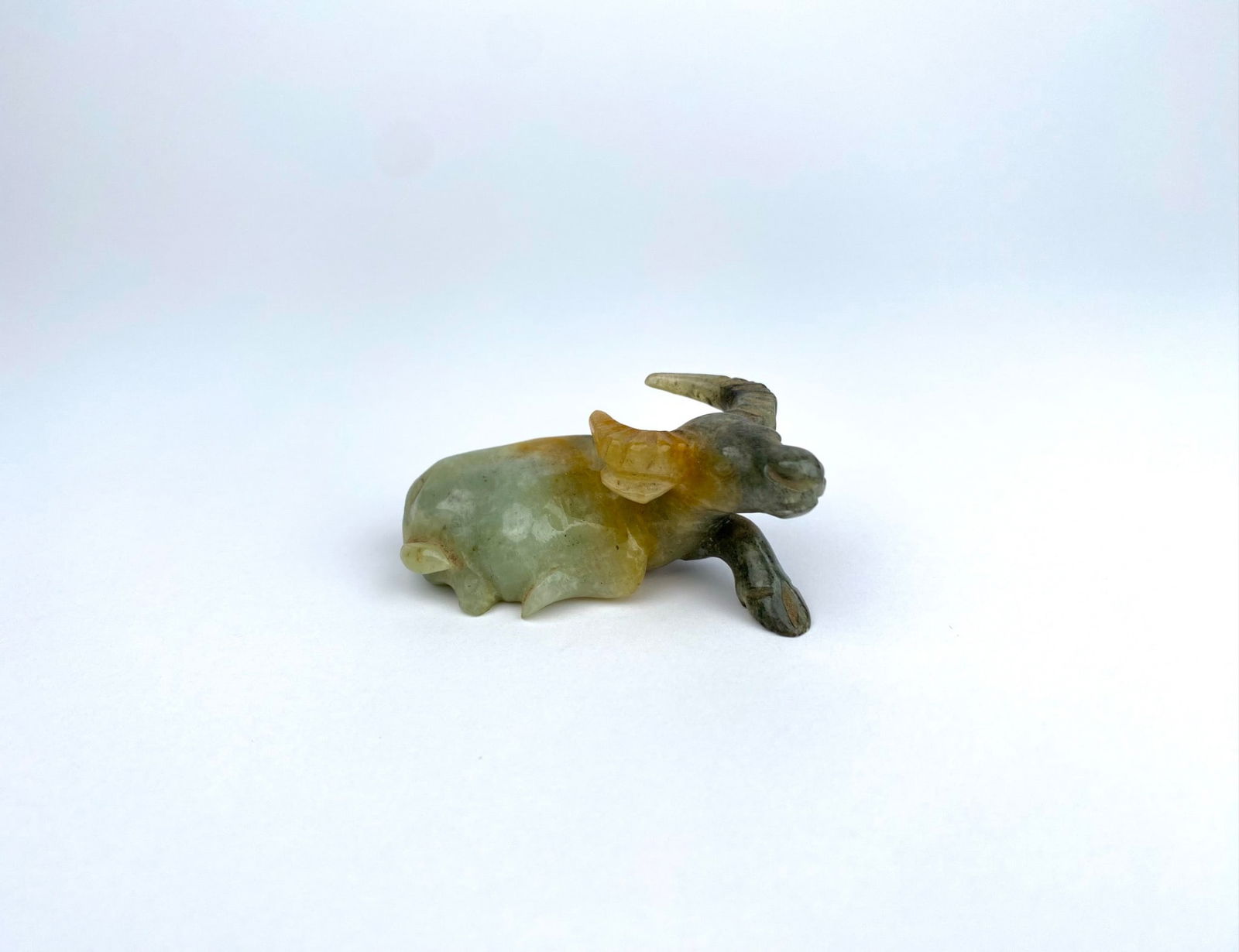 Carved Chinese Jade Water Buffalo Figurine (1 of 7)