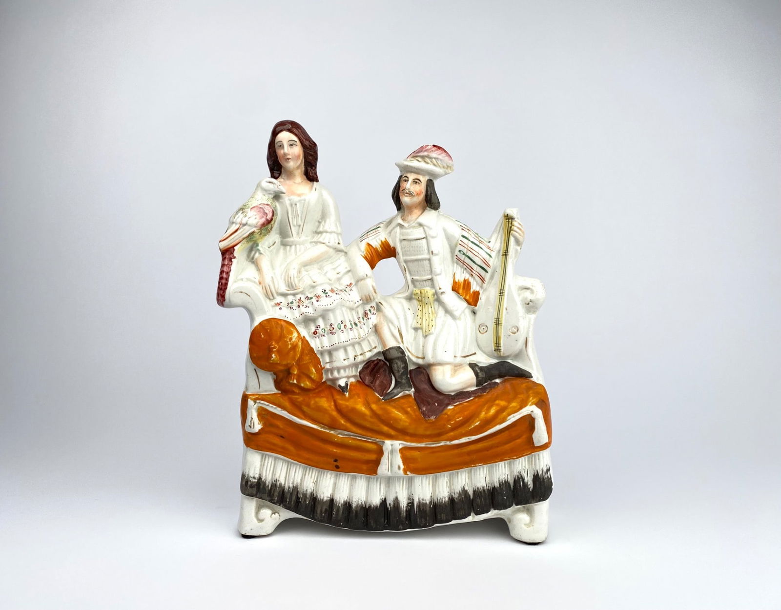 Antique English Staffordshire Musician & Companion Figurine (1 of 10)