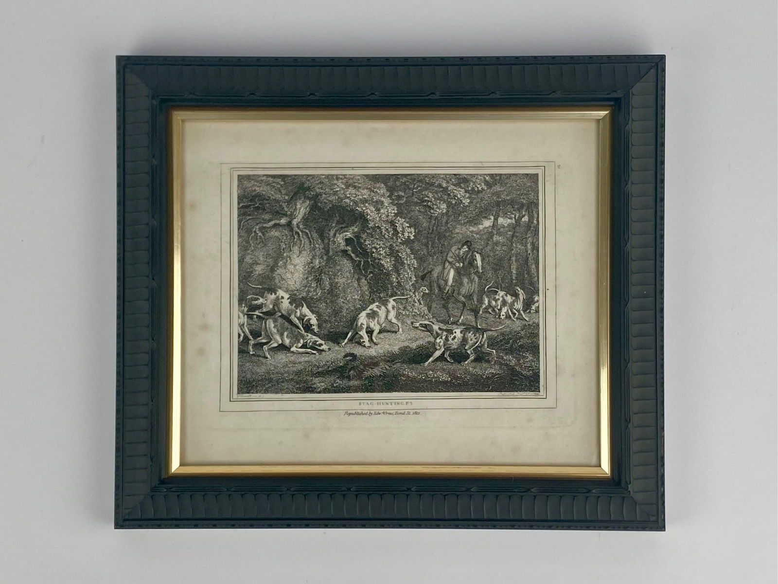 Early 19th Century Copper-Plate Engraving ‘Stag-Hunting P.2’ 1812 (1 of 6)