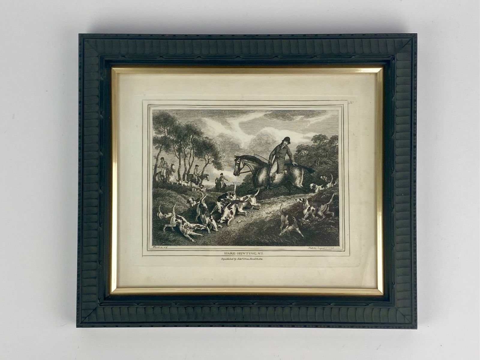 Early 19th Century Copper-Plate Engraving ‘Hare-Hunting, No. I?? 1812 (1 of 6)