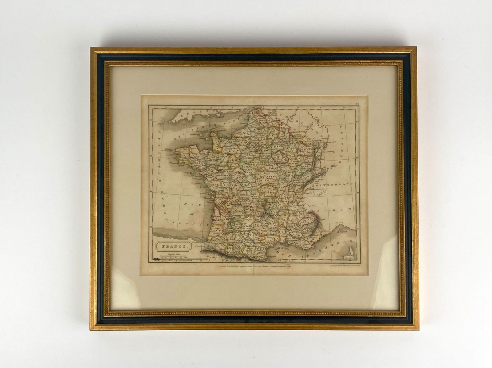 Early 19th Century Hand-Colored Engraved Map of France c. 1825 (1 of 5)