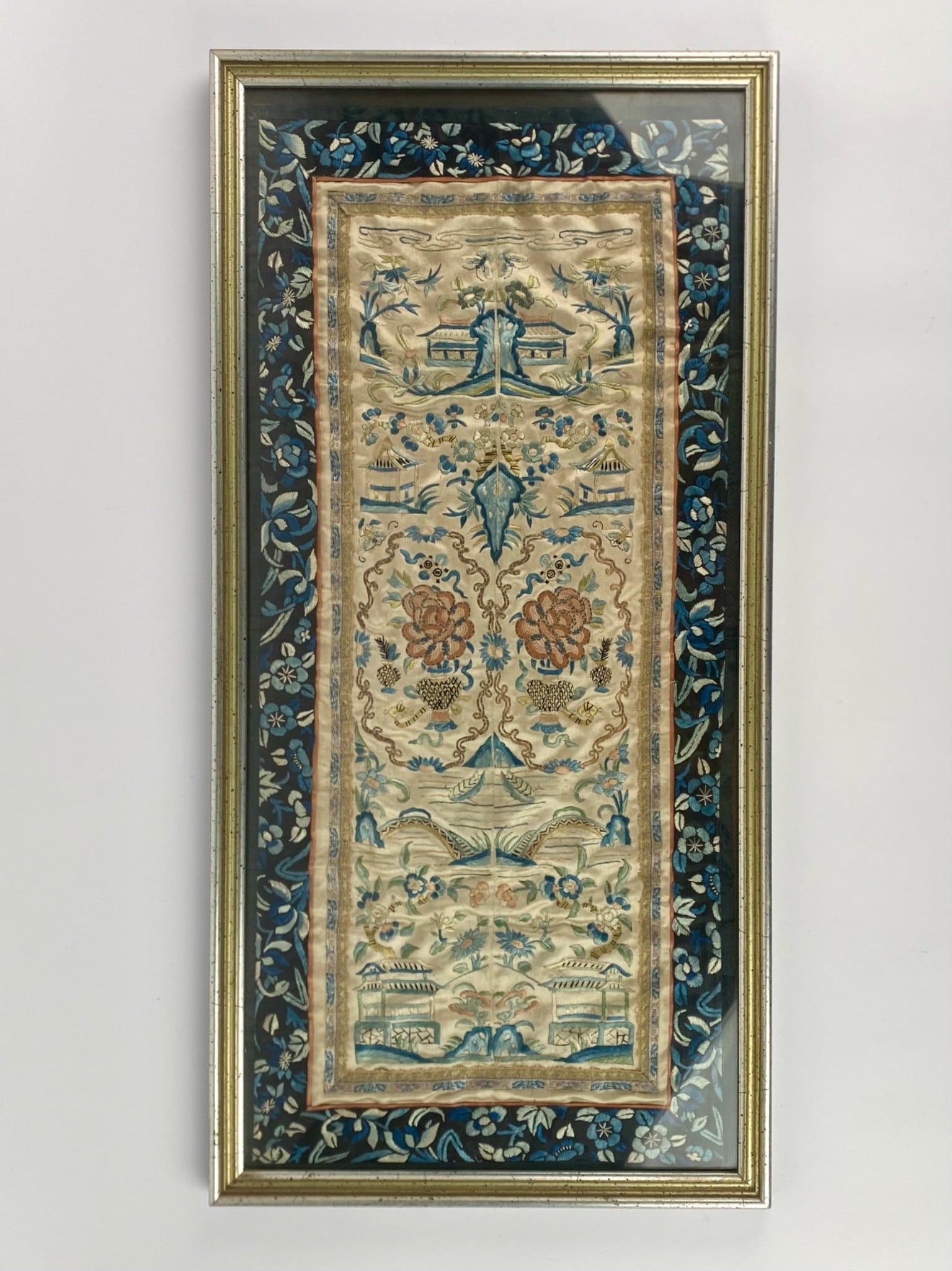 Framed Antique Chinese Silk Embroidery Panel (1 of 10)