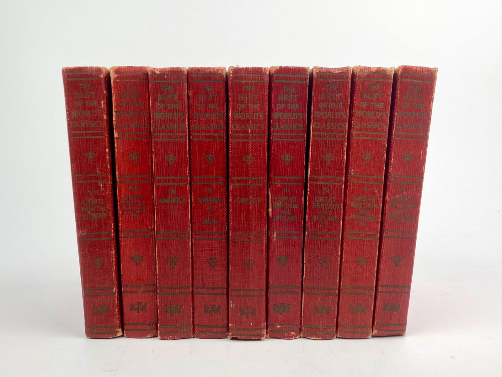 ‘The Best of the World’s Classics’ Nine Volume Set (Funk & Wagnalls): Nine volume set of “The Best of the World’s Classics,” edited by Henry Cabot Lodge with Francis W. Halsey as associated editor, published by Funk & Wagnalls Company, early 20th century. Unif