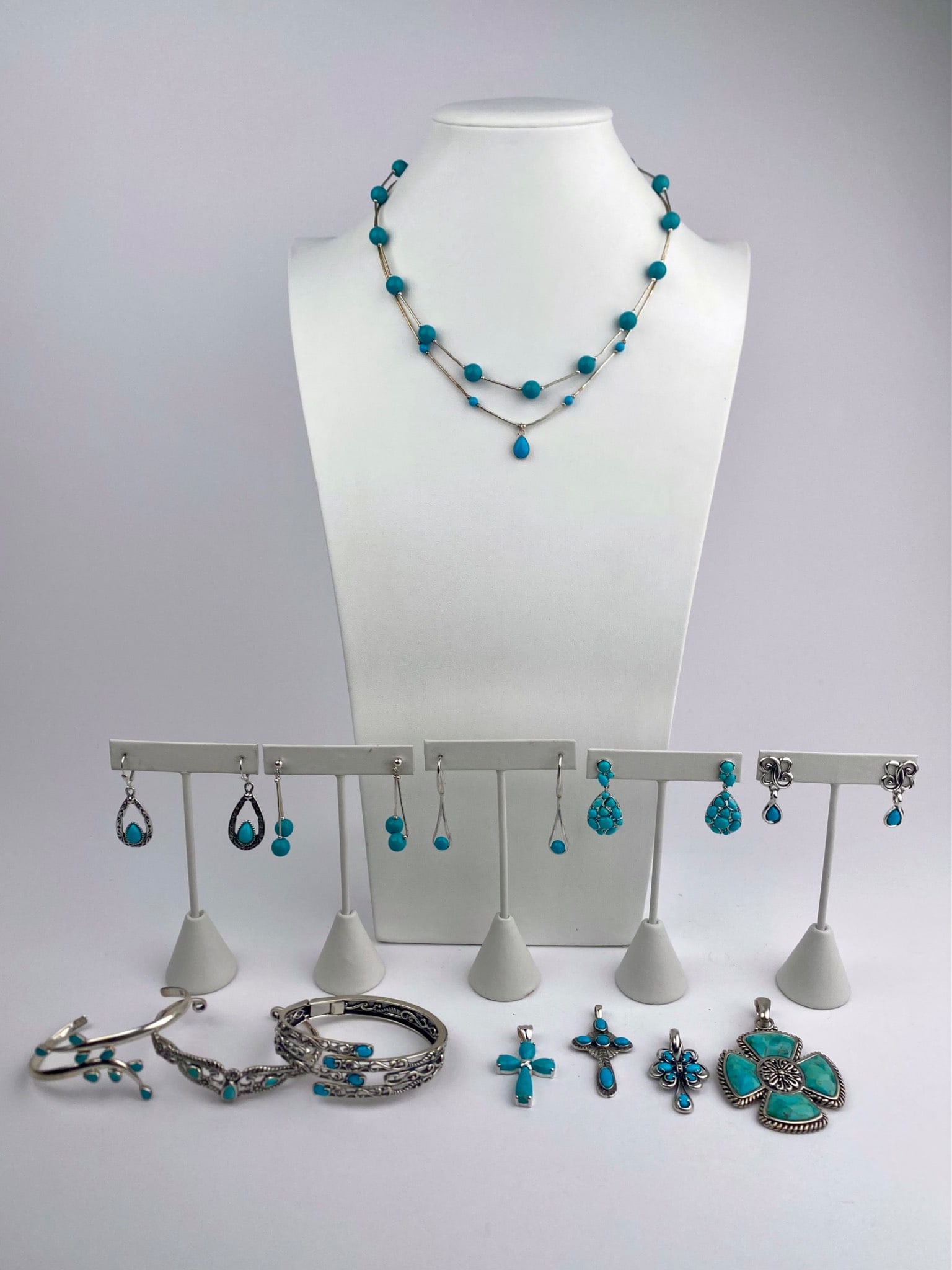 14 Piece Sterling Silver Turquoise Jewelry Set (1 of 12)