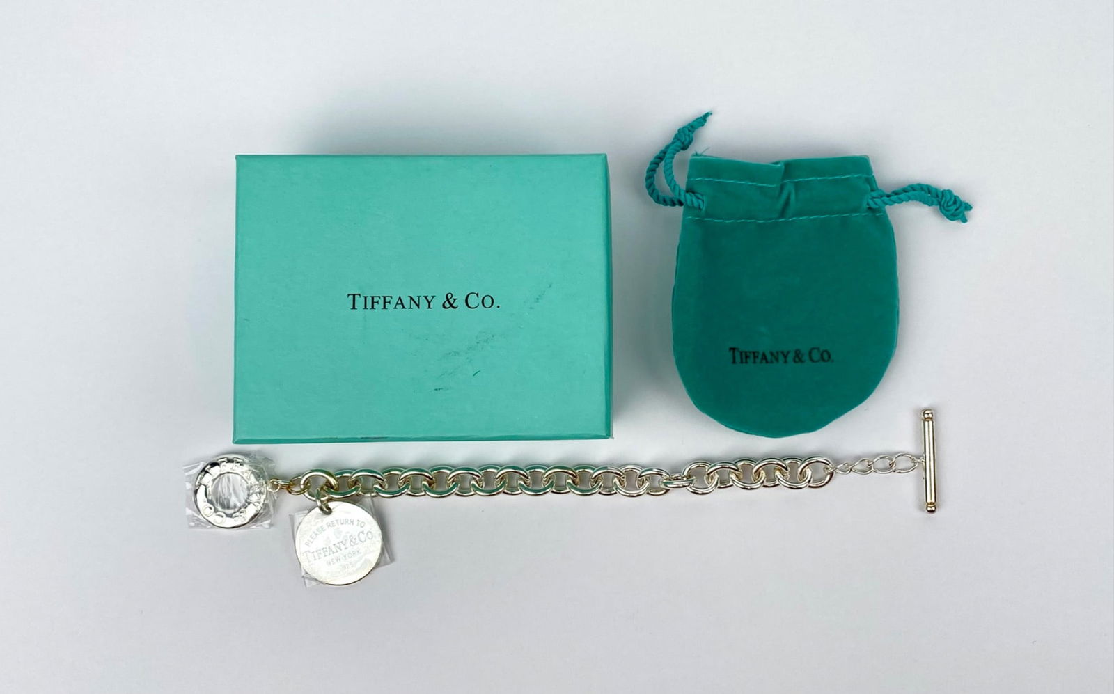 Tiffany & Co. Sterling Silver Toggle Charm Bracelet with Box & Pouch (1 of 5)