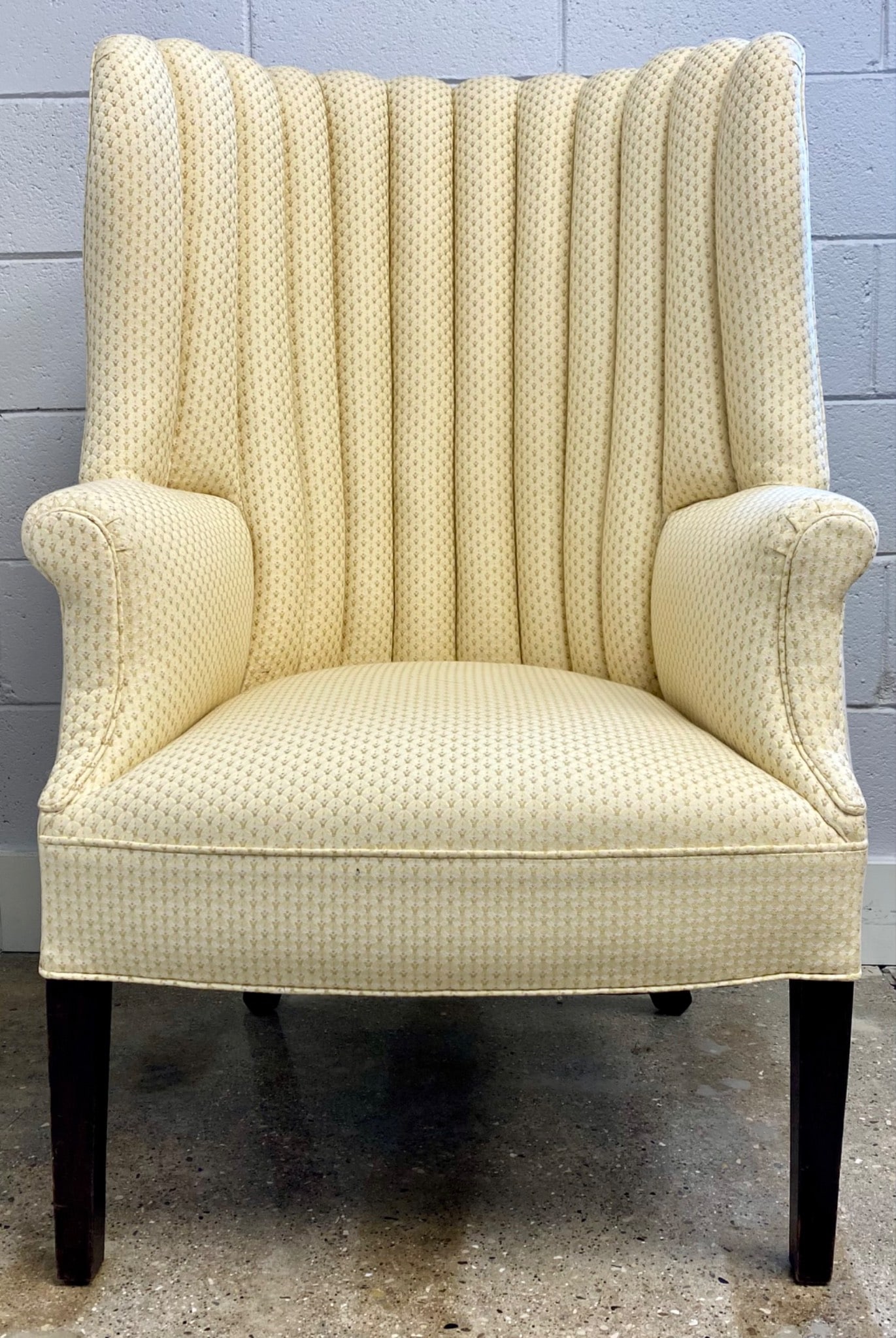Upholstered High-Back Armchair with Channel-Back Design (1 of 7)
