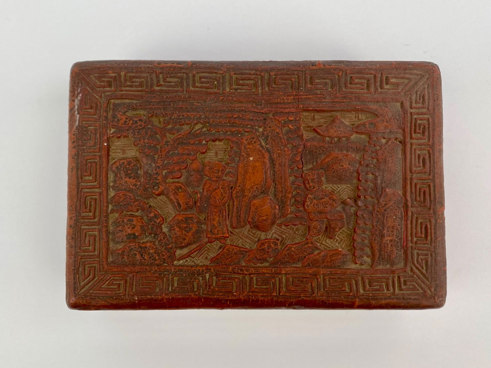 Chinese Carved Cinnabar Lacquer Covered Box (1 of 9)