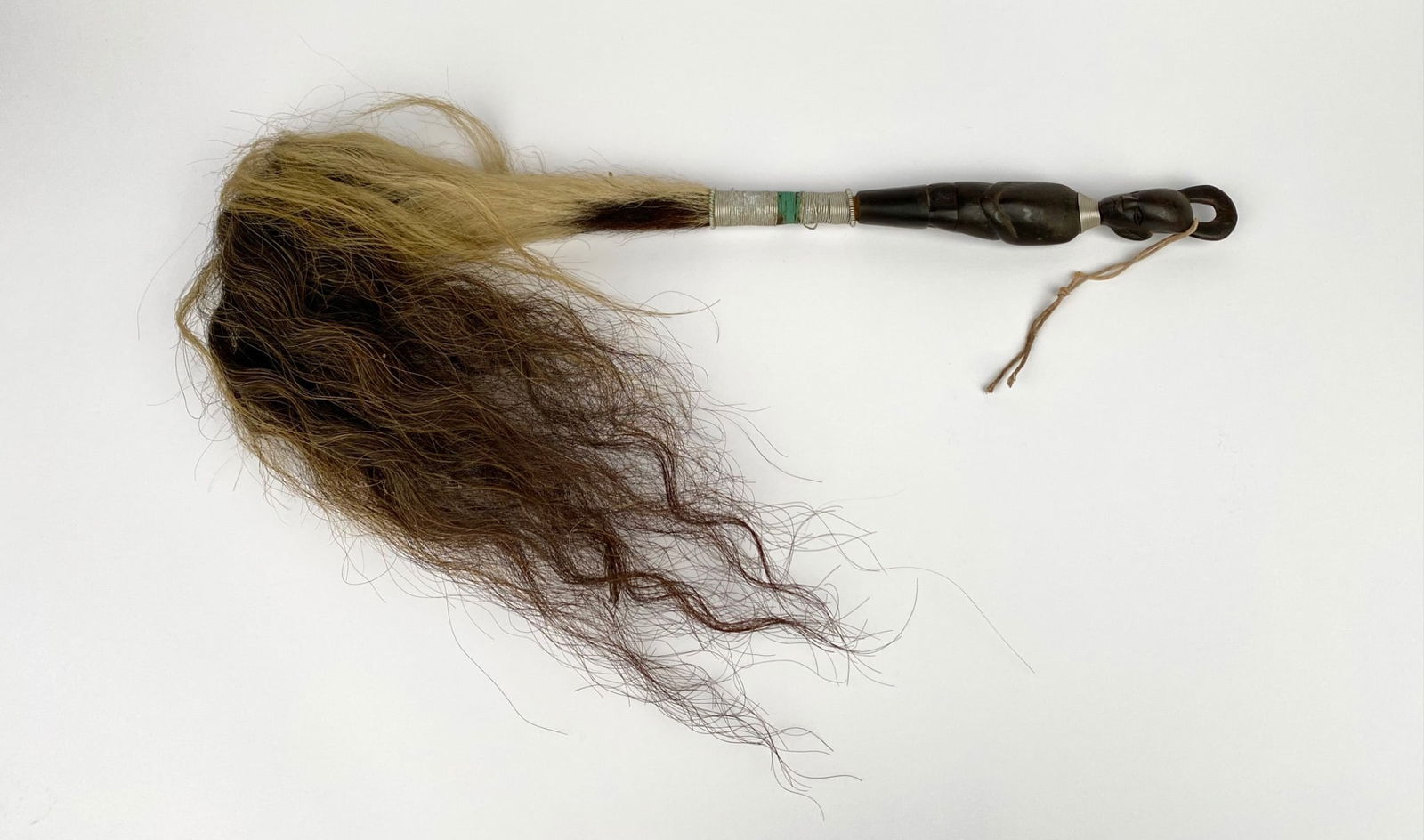 Carved Wooden Ceremonial Fly Whisk with Hair (1 of 6)