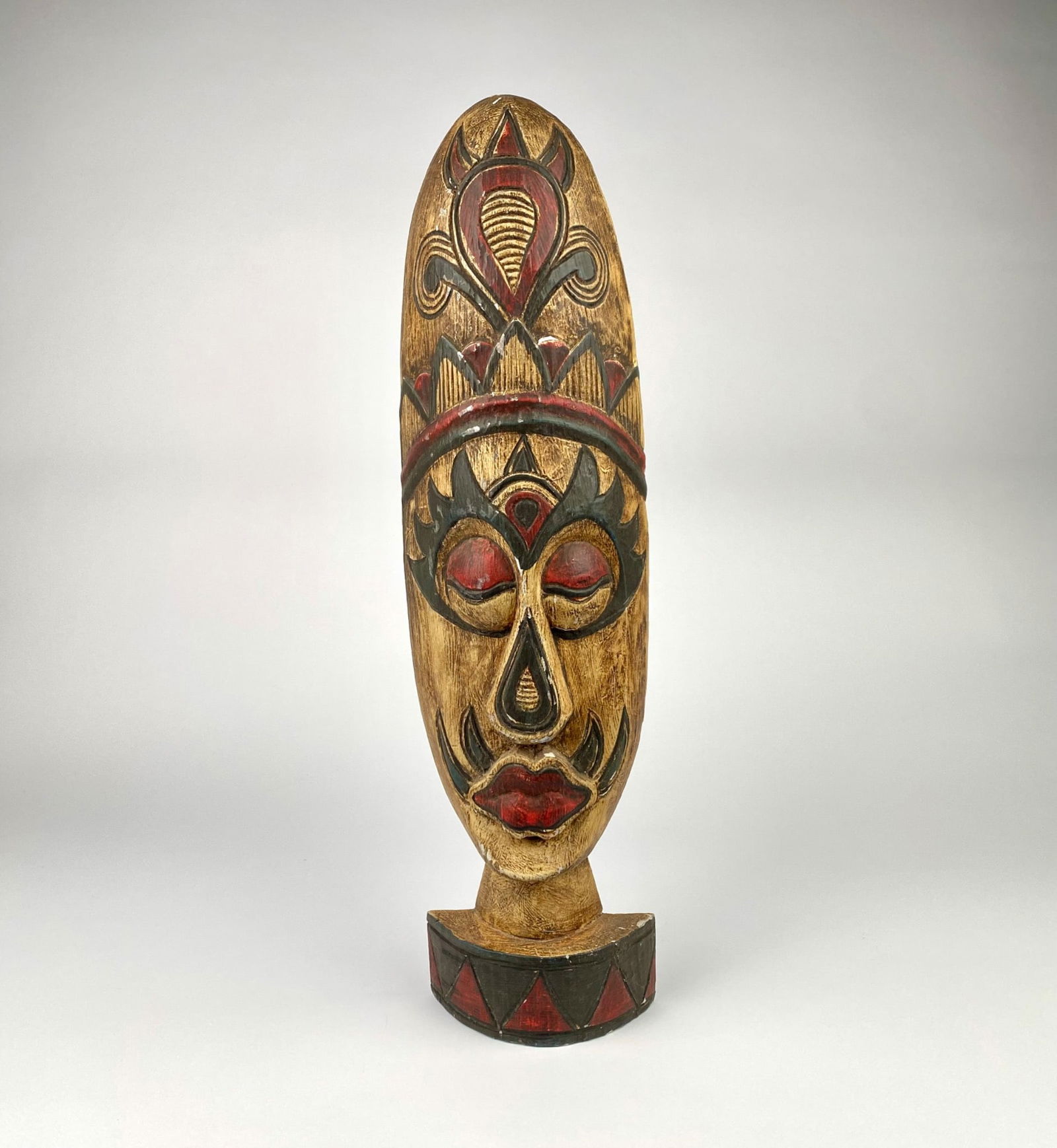 Carved & Painted Wooden Mask, African Style (1 of 9)