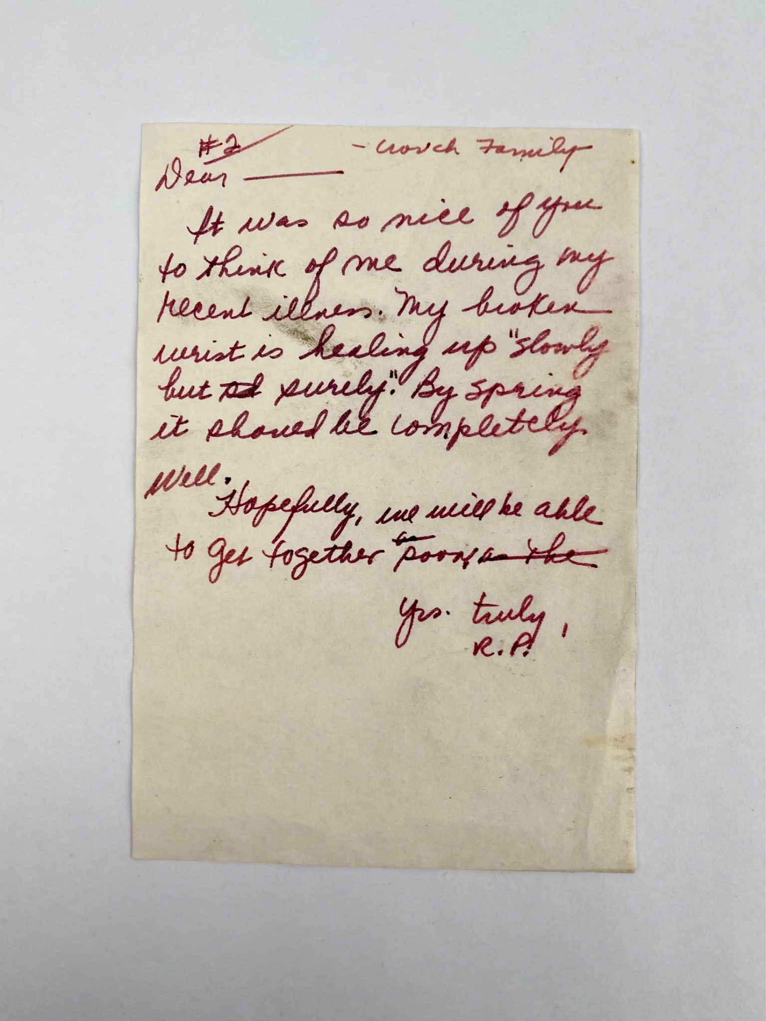 Rosa Parks Attributed Handwritten Letter Initialed R.P. (1 of 6)