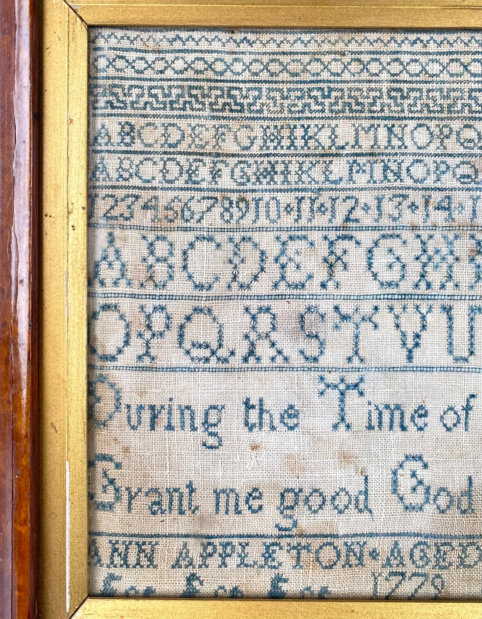 1779 Ann Appleton Framed Needlework Sampler - 5
