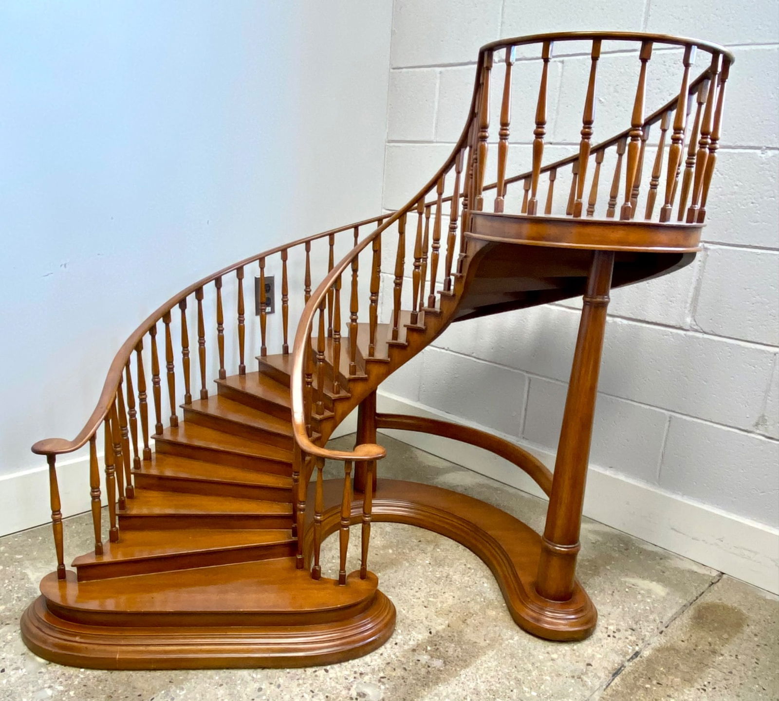 Maitland-Smith Large Scale Miniature Mahogany Spiral Staircase (1 of 12)