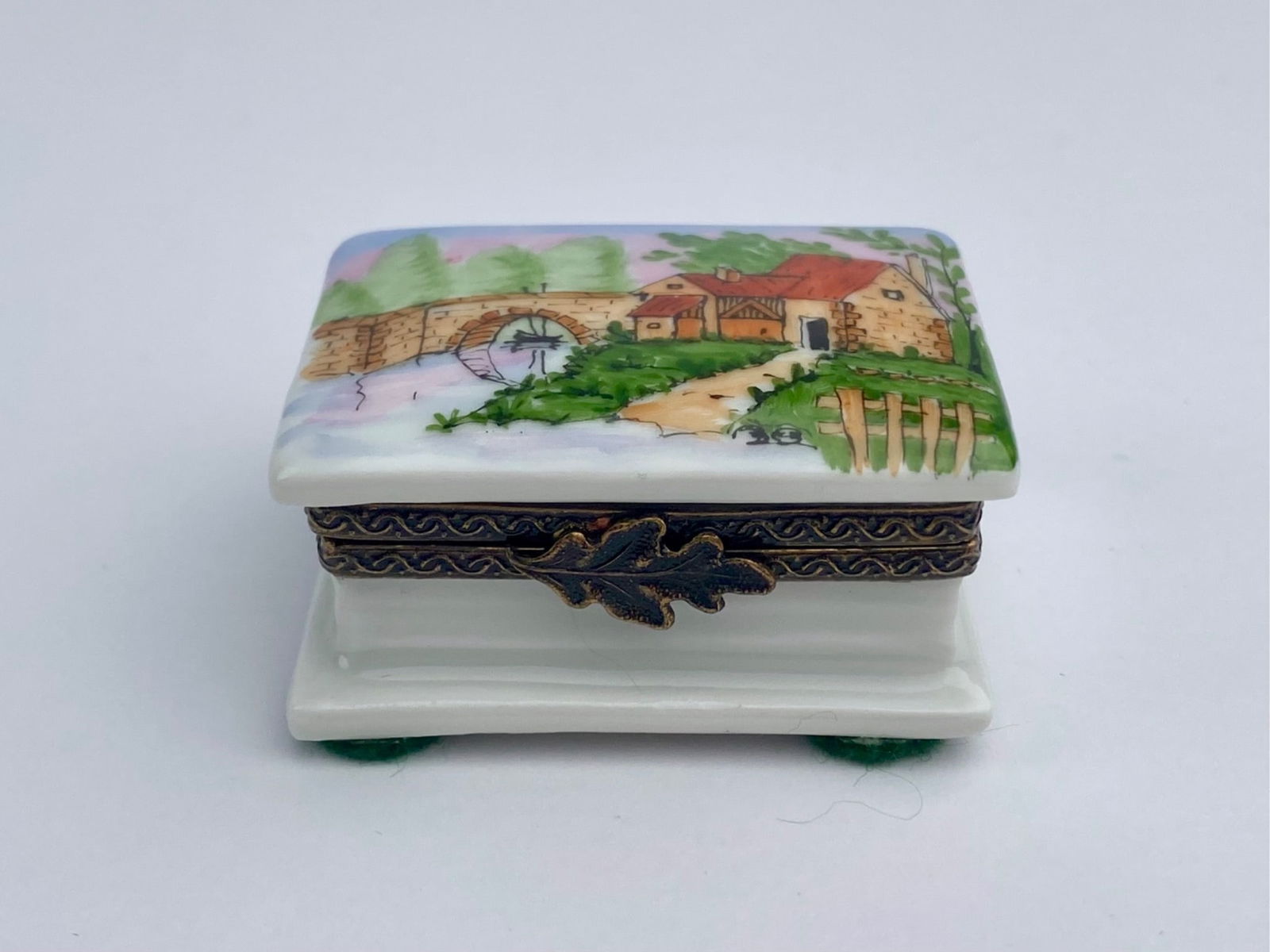 Signed French Limoges Hand-Painted Porcelain Trinket Box (1 of 10)