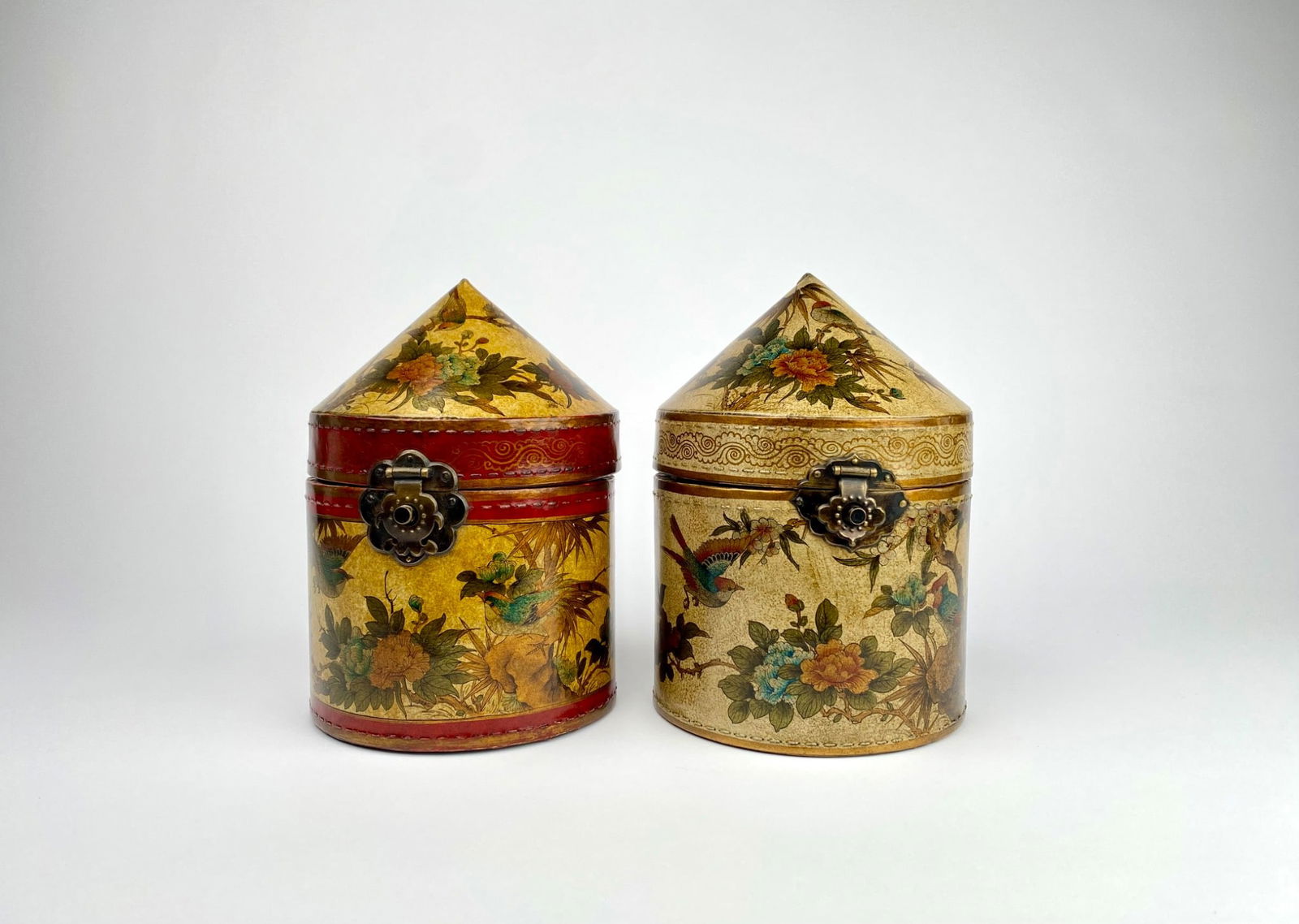 Pair of Chinese Style Painted Leather Boxes (1 of 12)