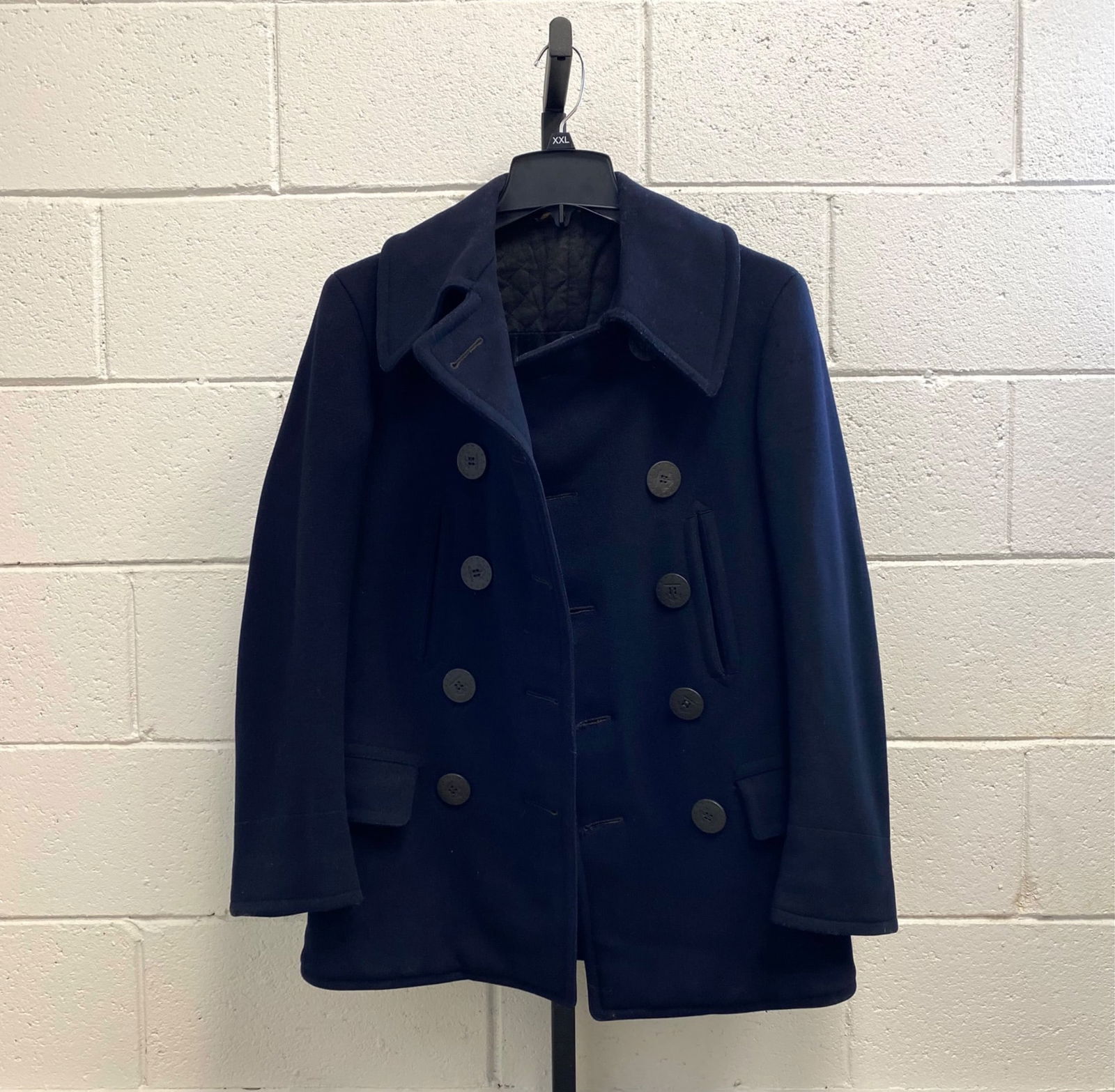 Vintage U.S. Navy Wool Pea Coat with Dragon Embroidered Lining & Dragon Embroidered Lining (1 of 10)