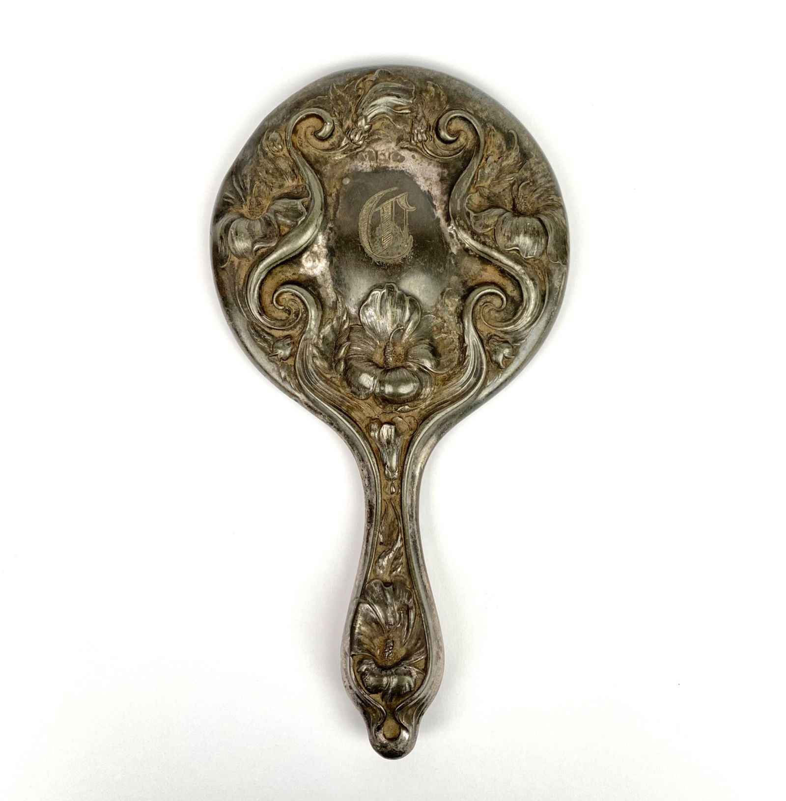 Wallace Bros. Silver Co. Art Nouveau Silverplate Hand Mirror (1 of 12)