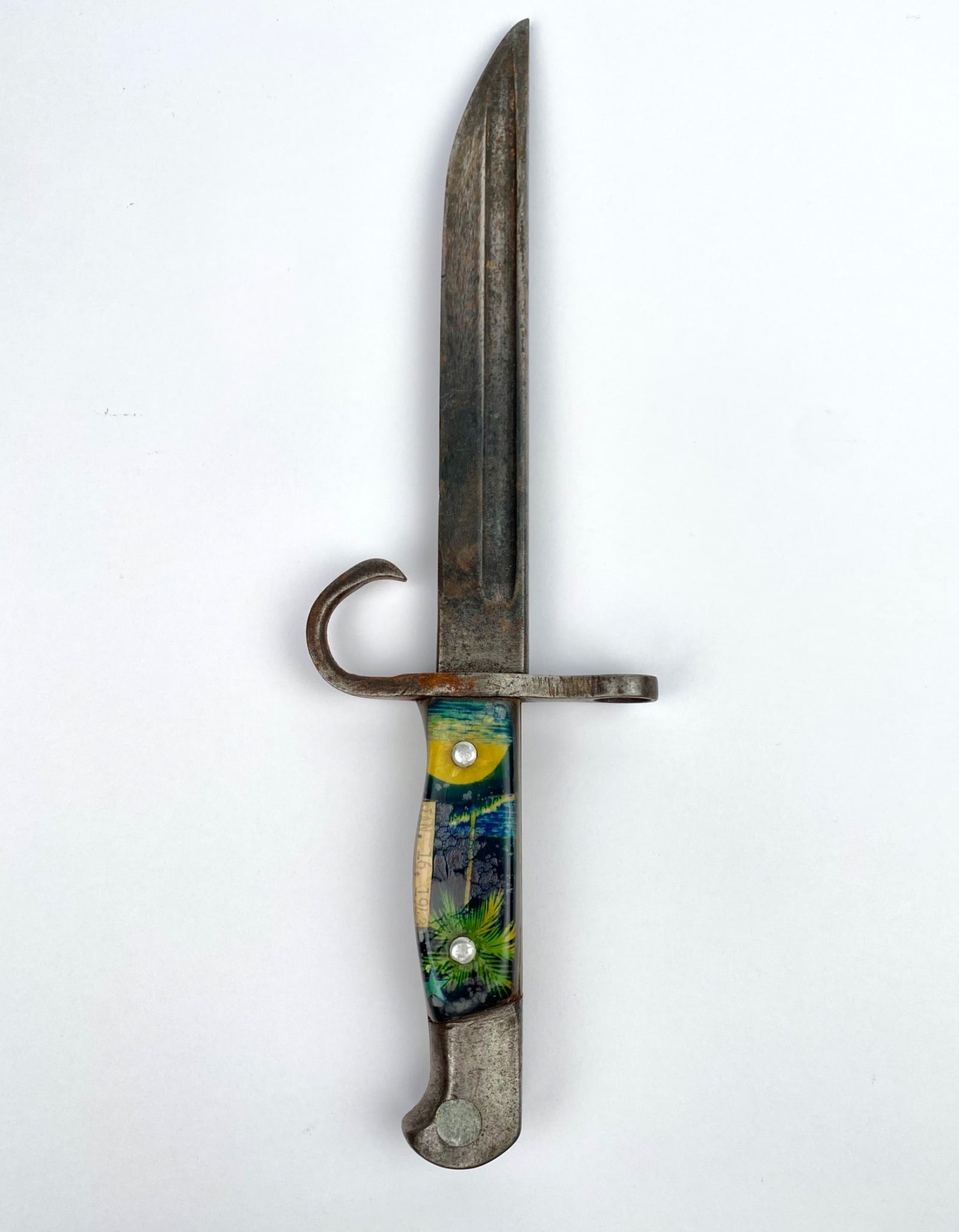 Shortened Japanese Type 30 Arisaka Bayonet with Guadalcanal Commemorative Handle, Dated Jan. 16, (1 of 10)