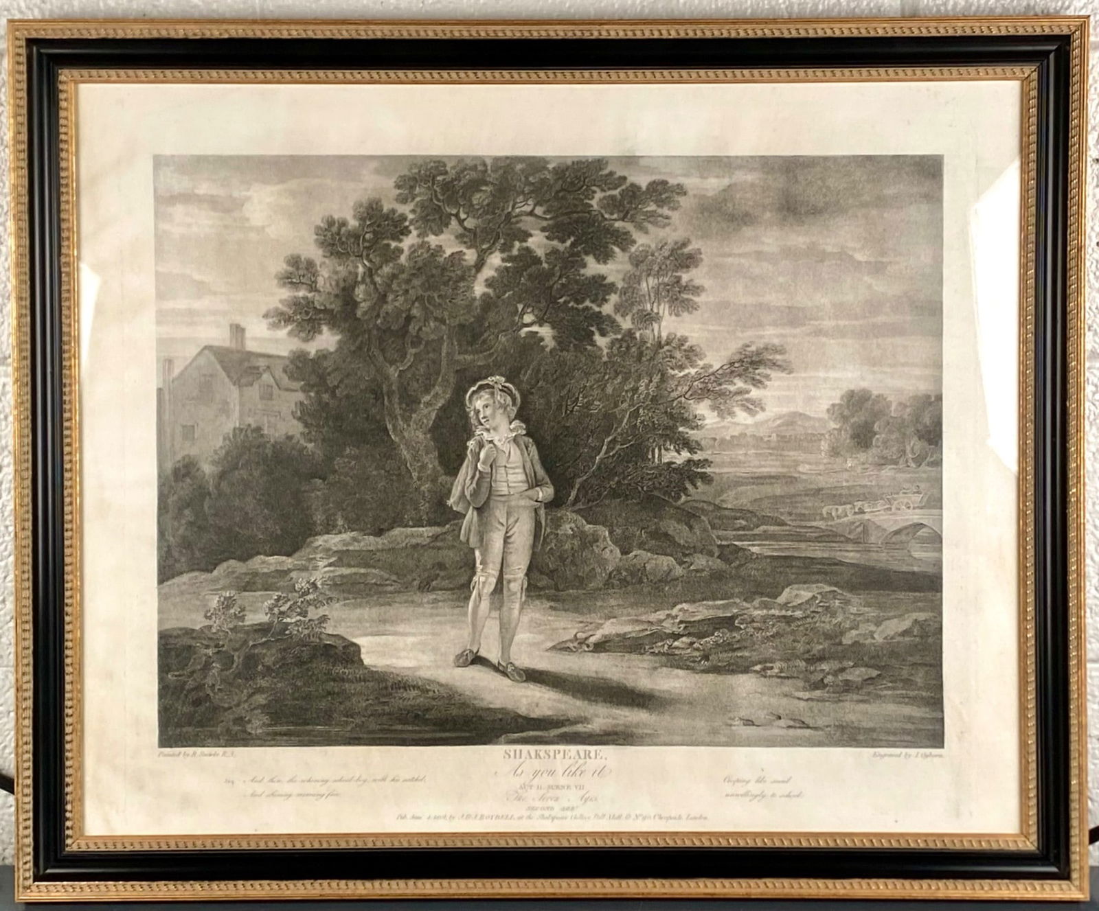 1801 Shakespeare ‘As You Like It – The Seven Ages (Second Age)’ Stipple Engraving (1 of 8)