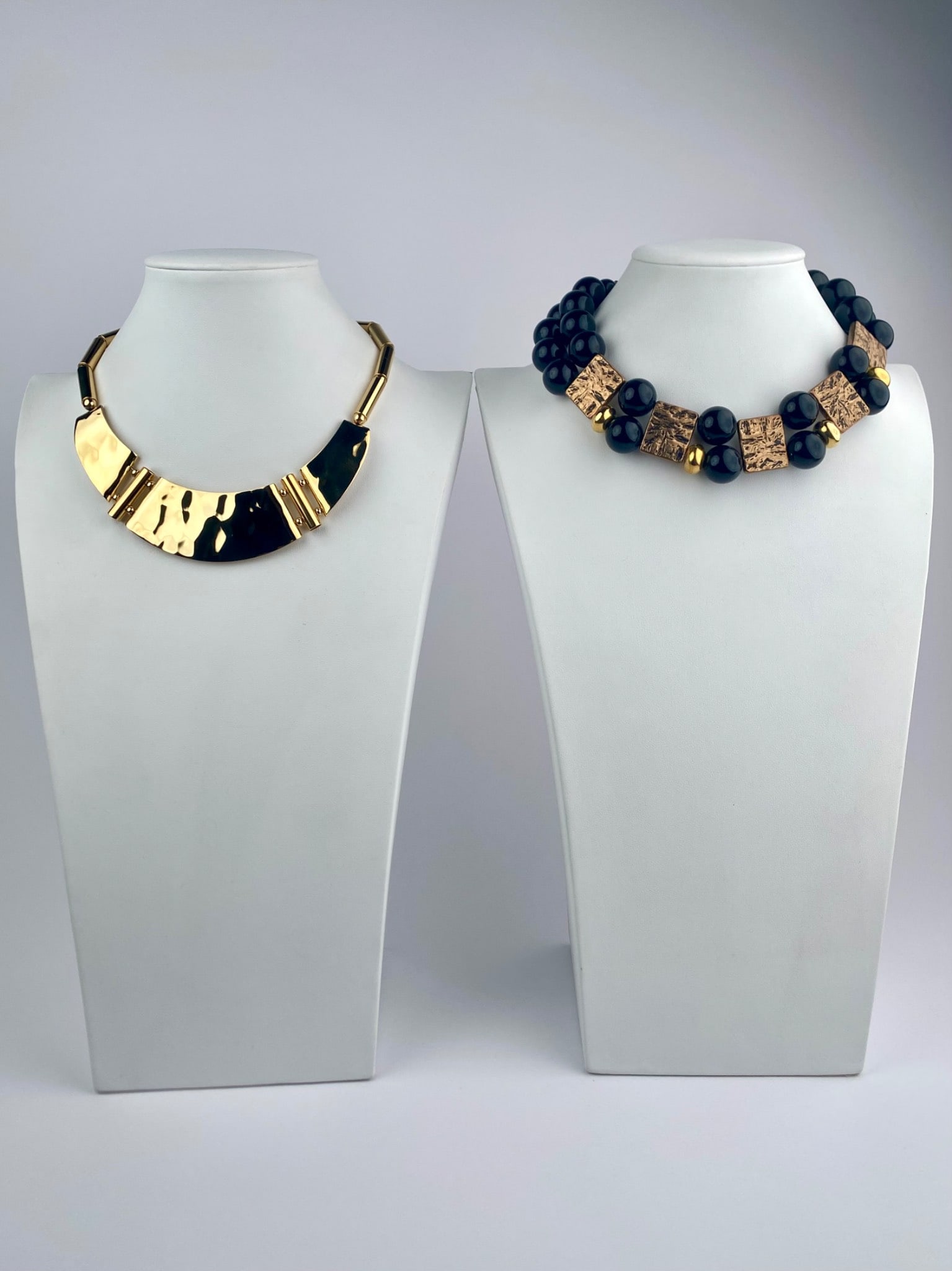 Pair of Statement Necklaces, Napier Signed and Black Beaded (1 of 9)