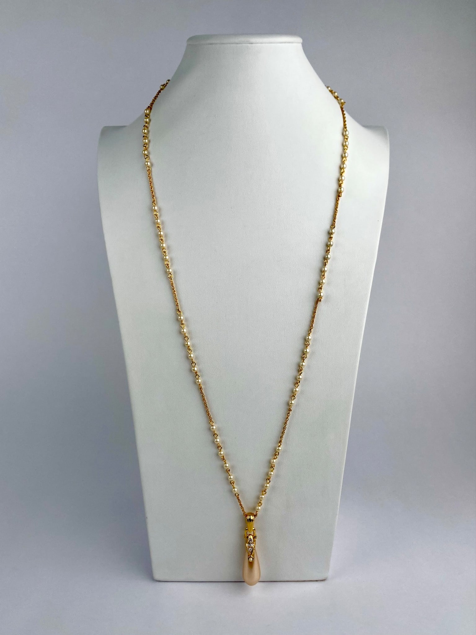 Signed Nolan Miller Faux Pearl Necklace & Three Pair KJL Earring Set - 2