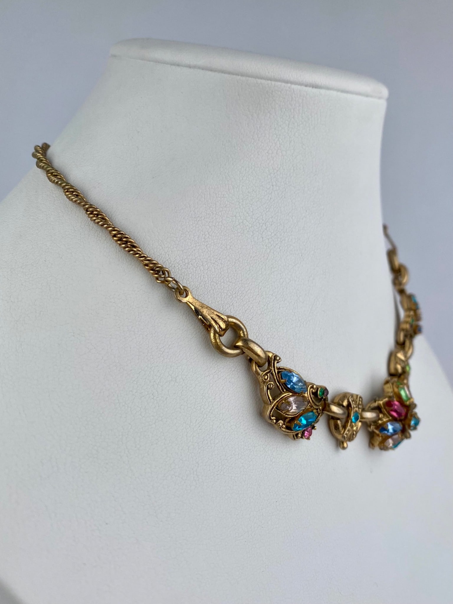 Vintage Barclay Rhinestones Necklace with Craft 1953 Brooch - 3