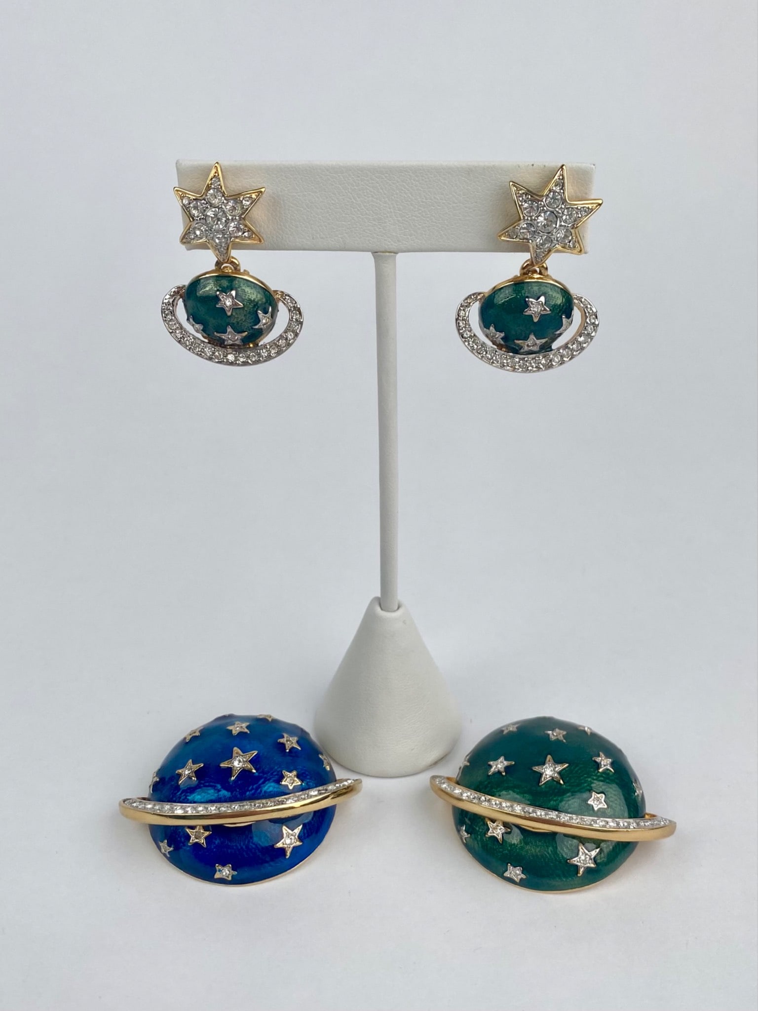 Butler & Wilson Planet Motif Earrings and Brooch Set (1 of 9)