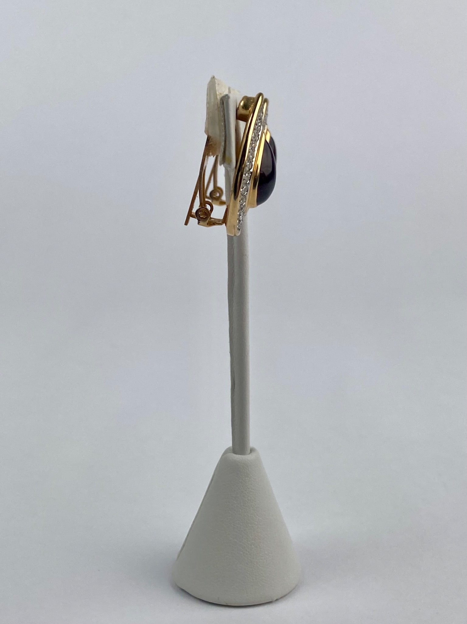 Three Pairs of Gold-Tone and Amber Clip-On Earrings - 9