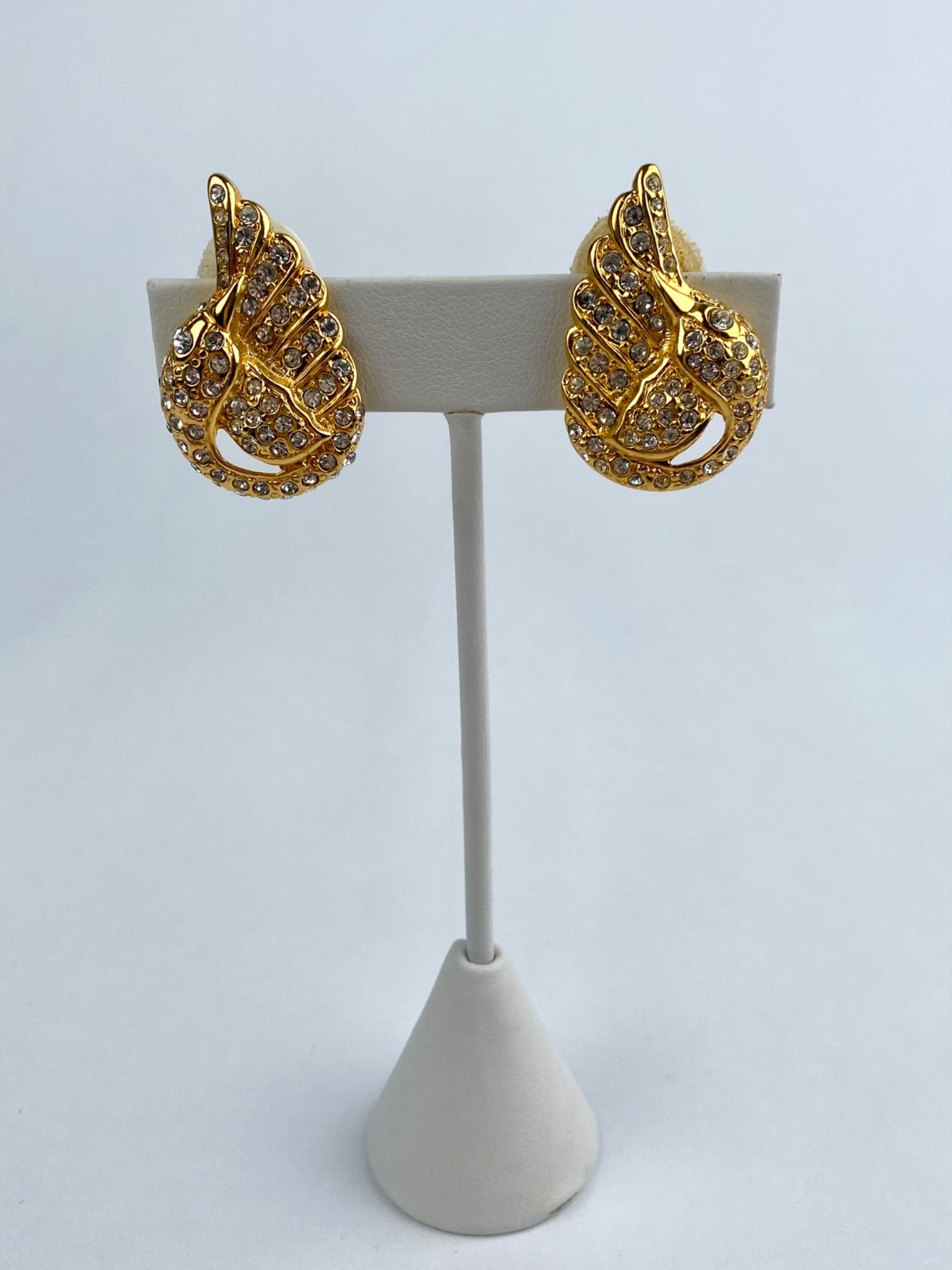 Group of Three Pairs of Signed Rhinestone Clip Earrings - 9