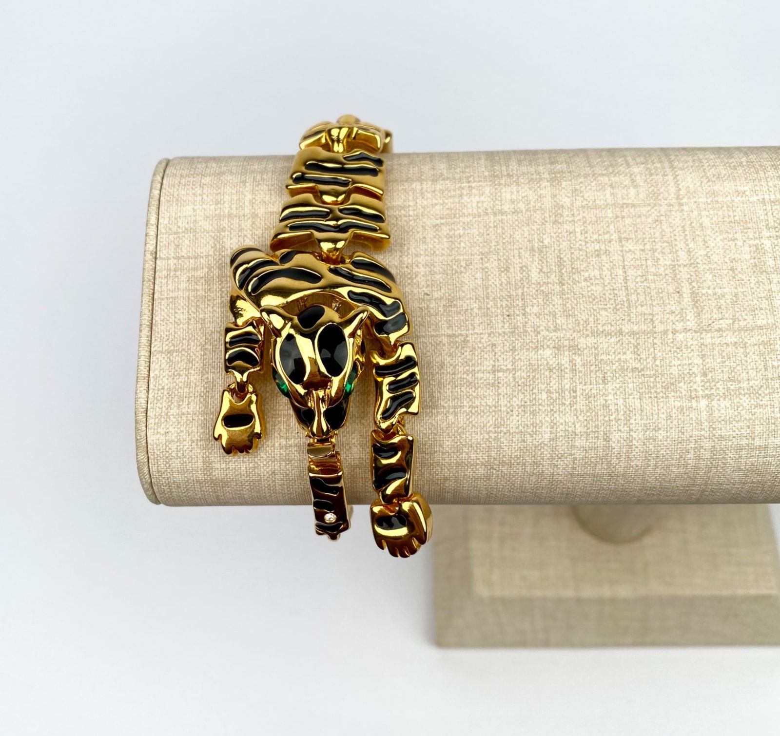 Kenneth Jay Lane Gold-Tone Tiger Bracelet with Enamel Accents (1 of 6)