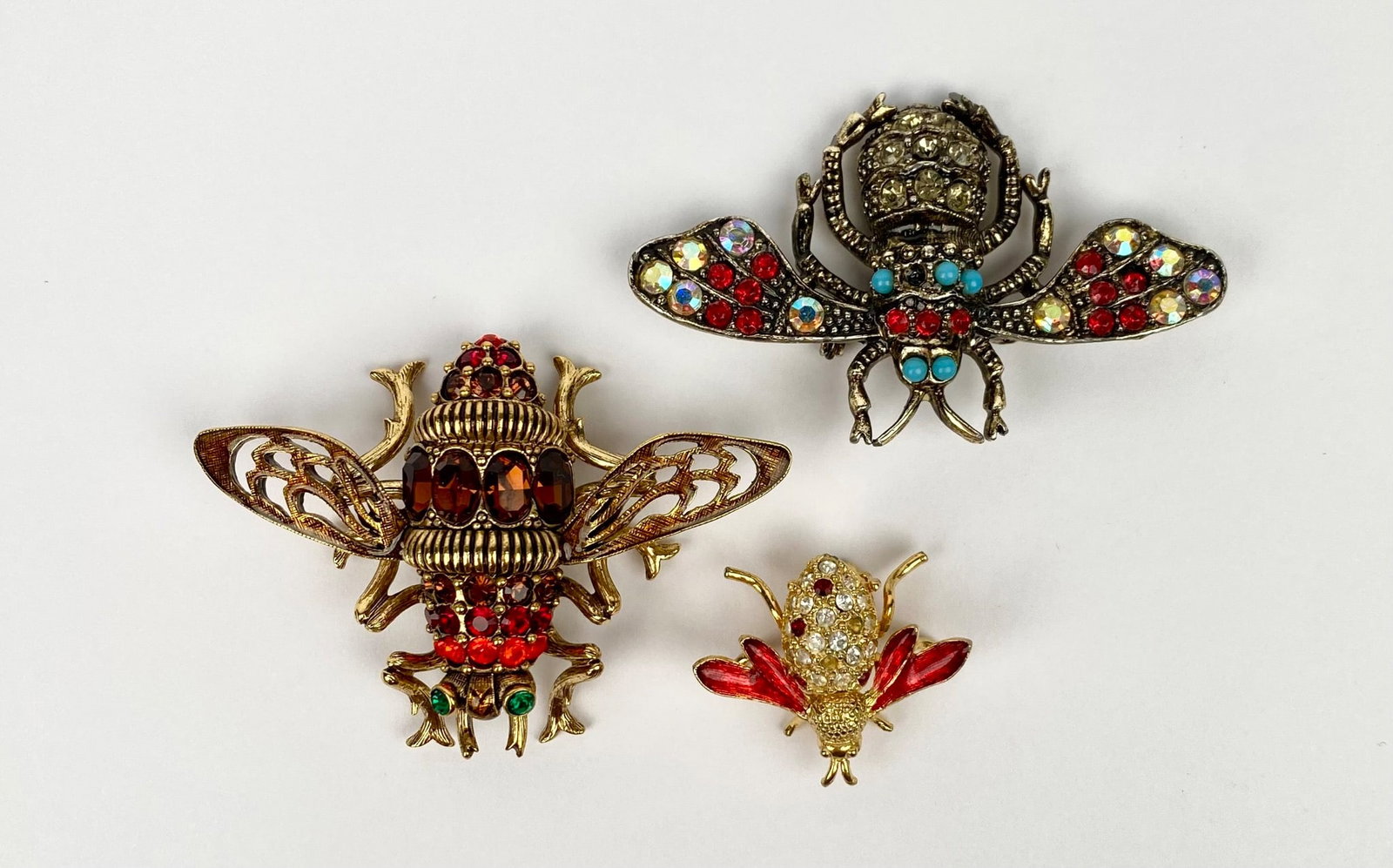 Three Insect-Shaped Rhinestone Brooches Including Joan Rivers (1 of 9)