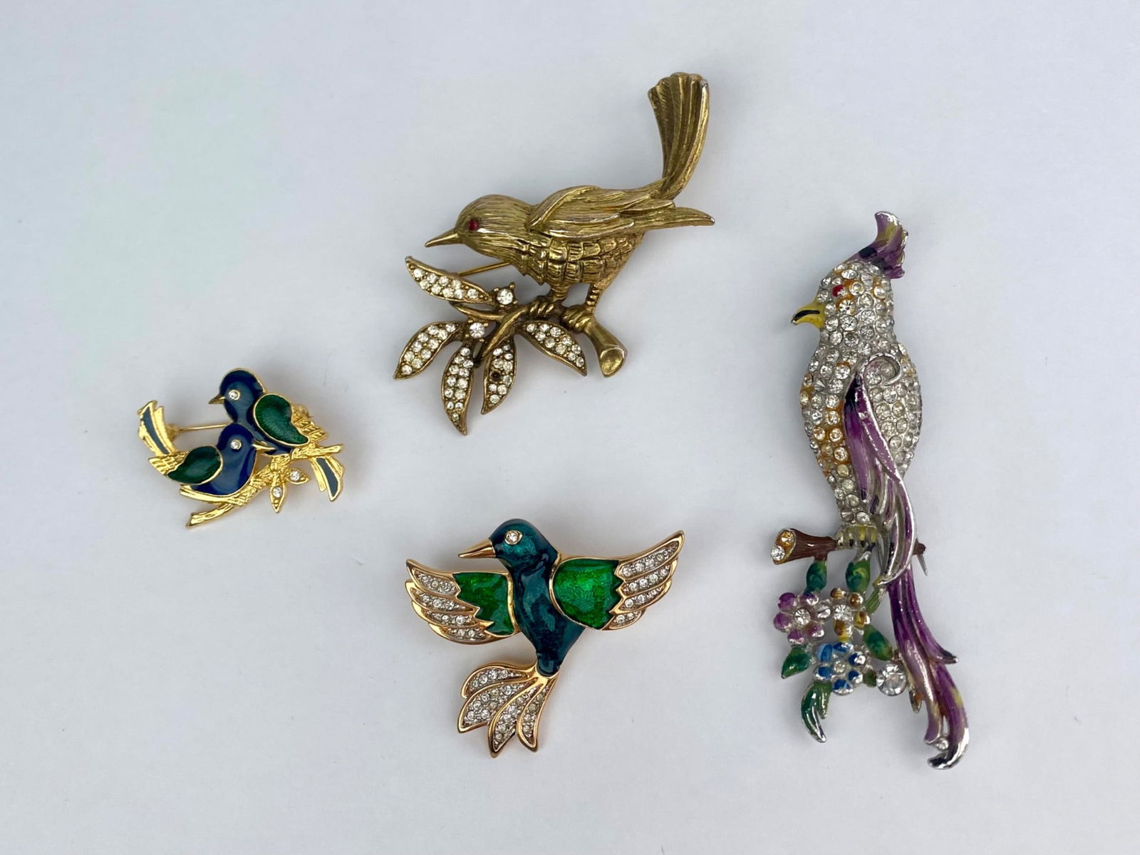 Set of Bird-Themed Costume Brooches, Including Swarovski (1 of 8)