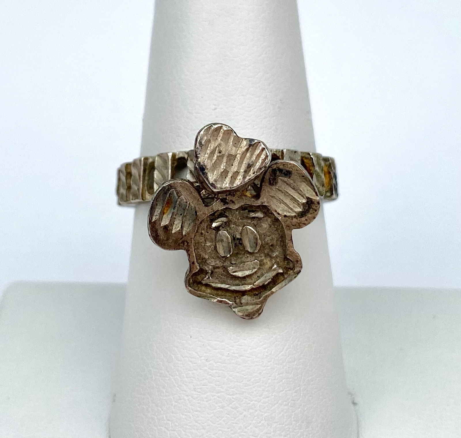 Vintage Sterling Silver Mickey Mouse Ring - 2