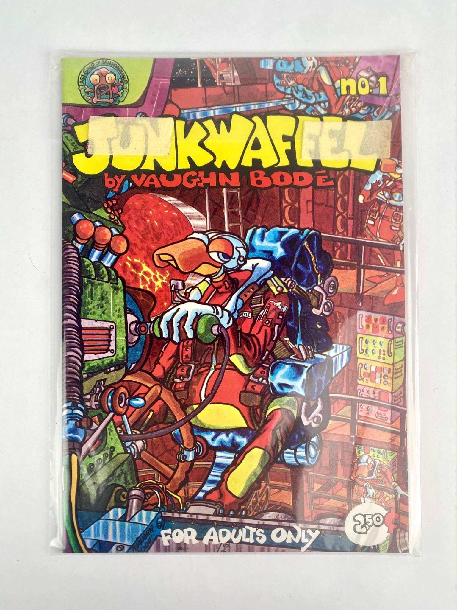"Junkwaffel" No. 1 by Vaughn Bode, published by Last Gasp of San Francisco. This underground comix: "Junkwaffel" No. 1 by Vaughn Bode, published by Last Gasp of San Francisco. This underground comix title features Bode's distinctive psychedelic artwork and characters in an adult-oriented sci-fi