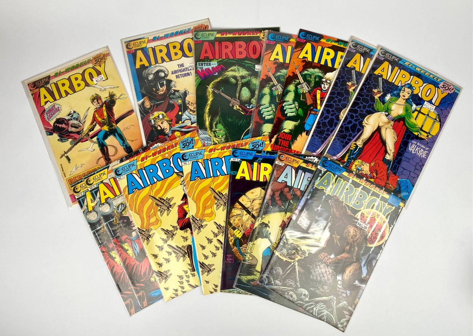 Airboy comic books published by Eclipse Comics. Includes issues #1-50 with duplicates. Condition - 2