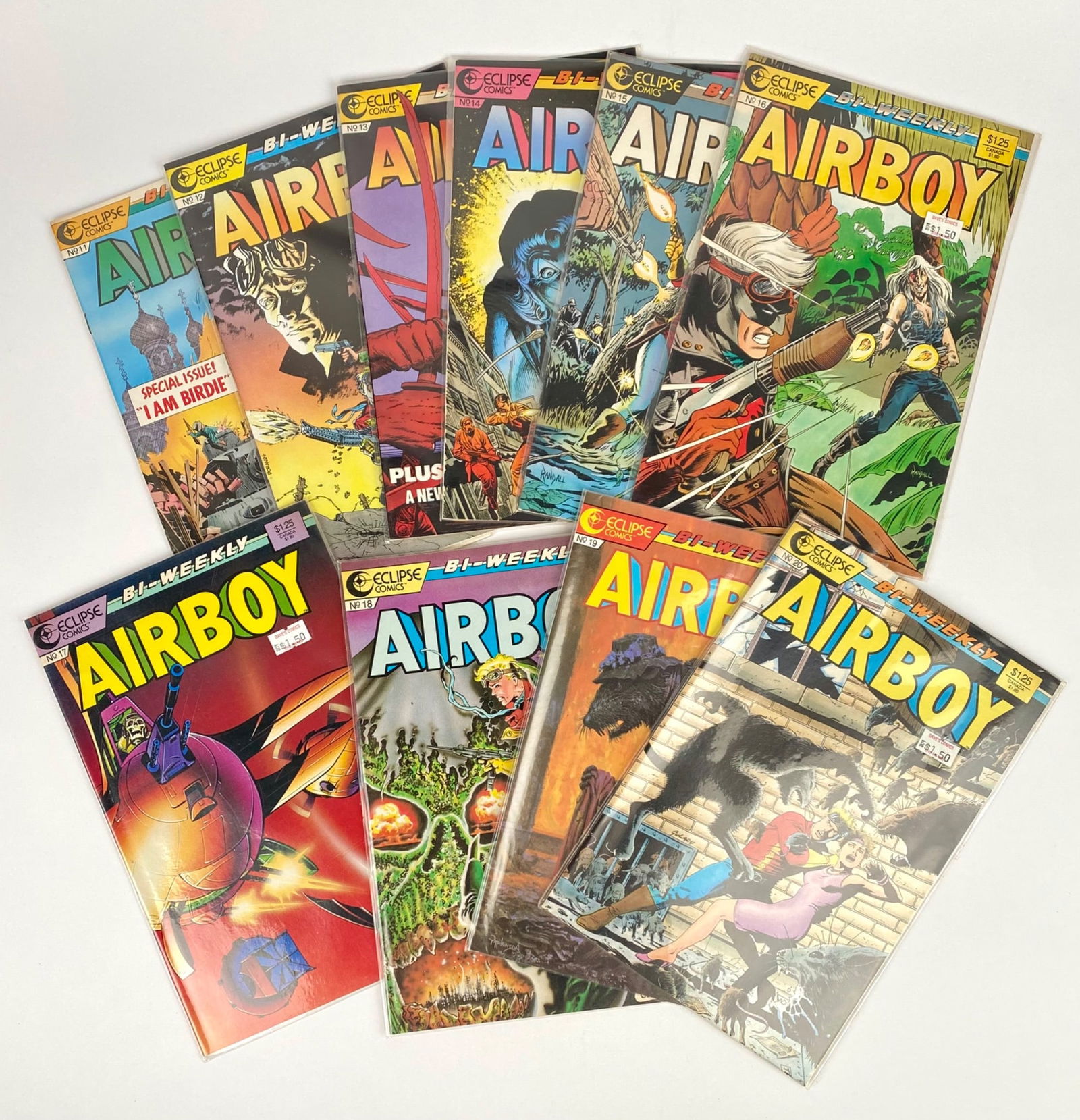 Airboy comic books published by Eclipse Comics. Includes issues #1-50 with duplicates. Condition - 3
