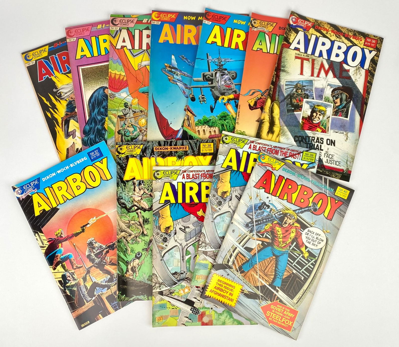 Airboy comic books published by Eclipse Comics. Includes issues #1-50 with duplicates. Condition - 5