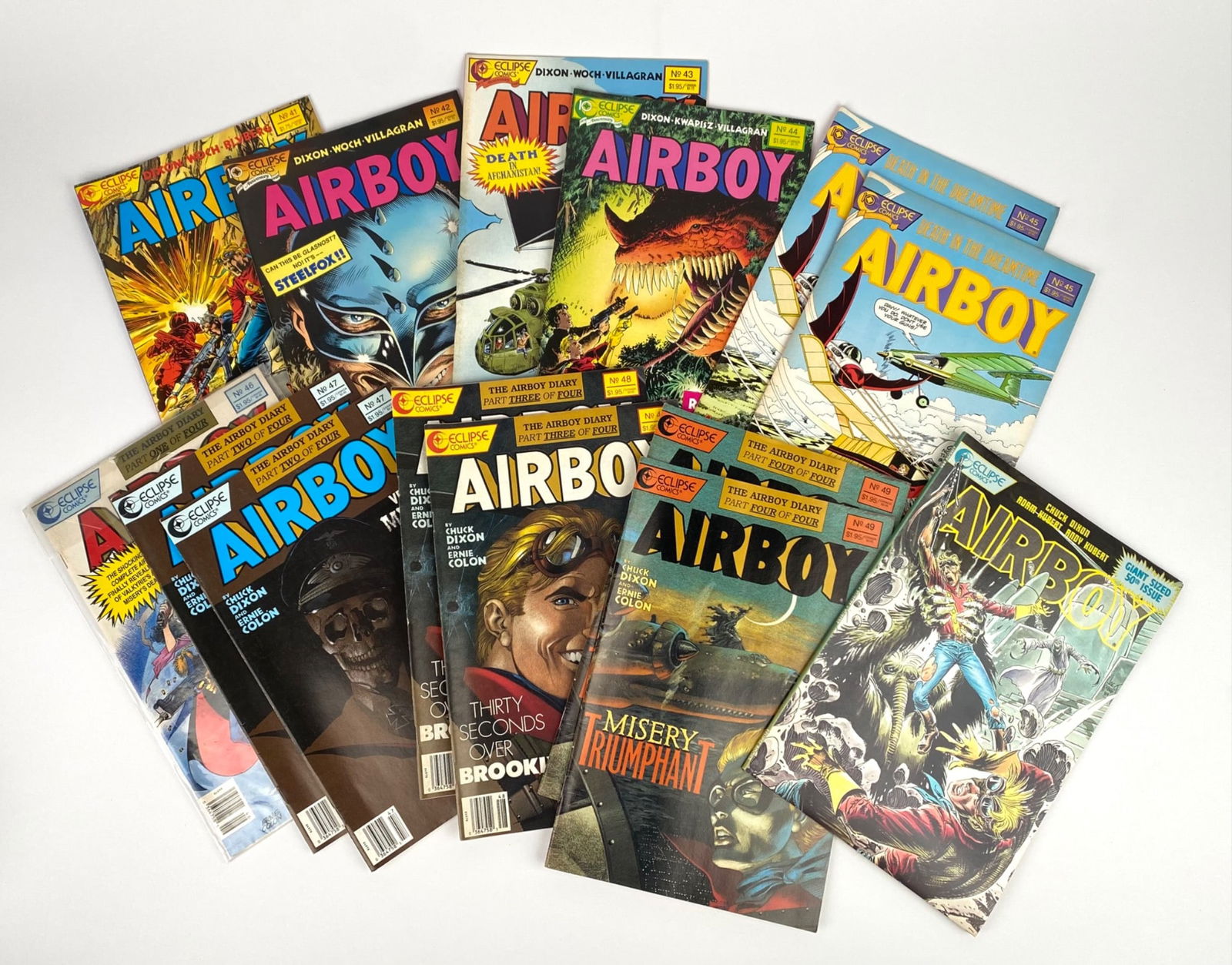 Airboy comic books published by Eclipse Comics. Includes issues #1-50 with duplicates. Condition - 6