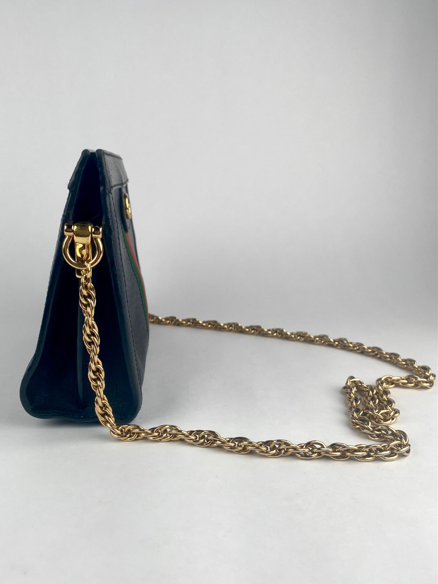 Gucci Ophidia Web Stripe Leather Chain Shoulder Bag w/ Box - 3