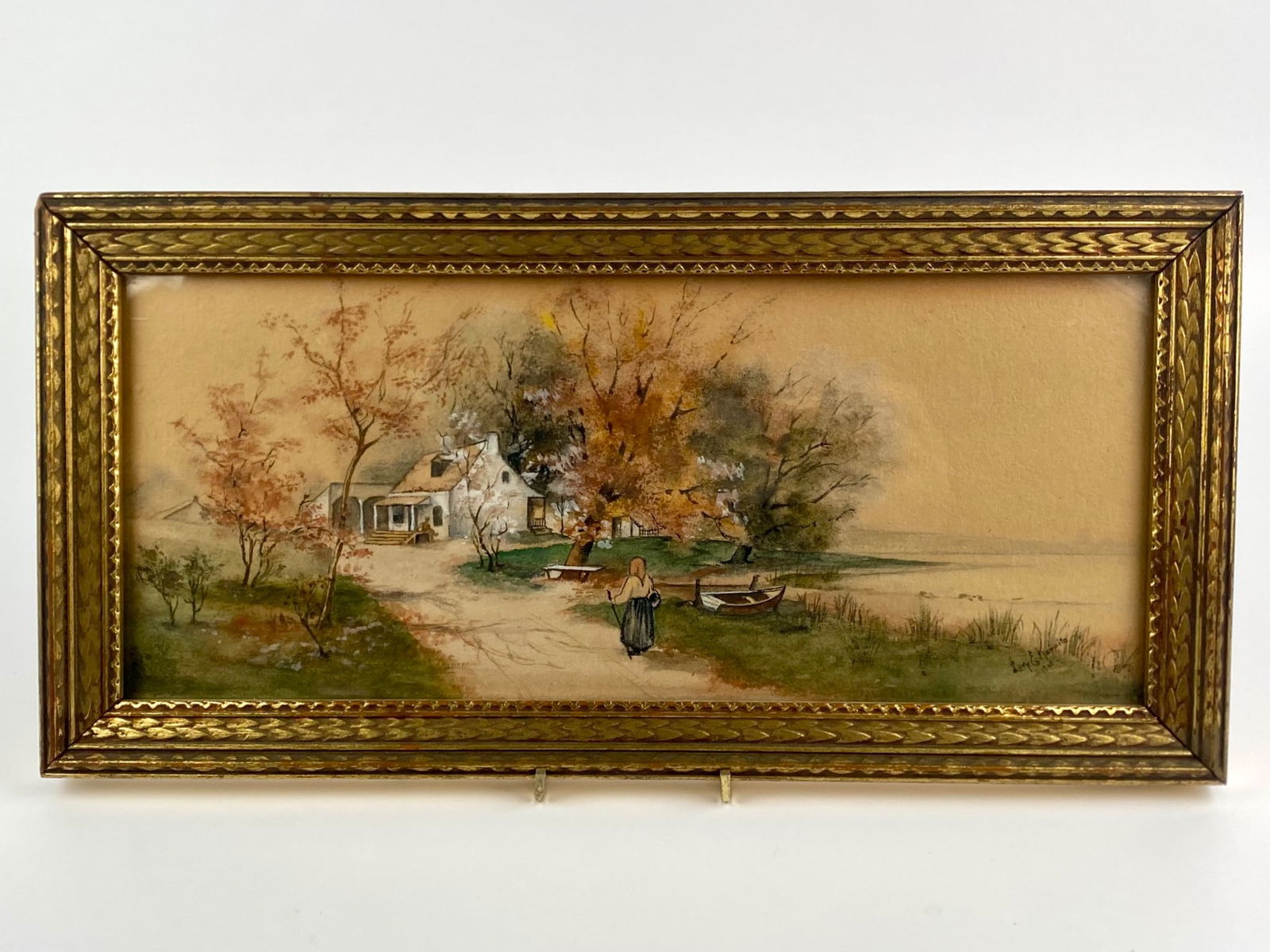 Framed Landscape Watercolor Signed Lury E. Koppitz, Dated 1908 - 2